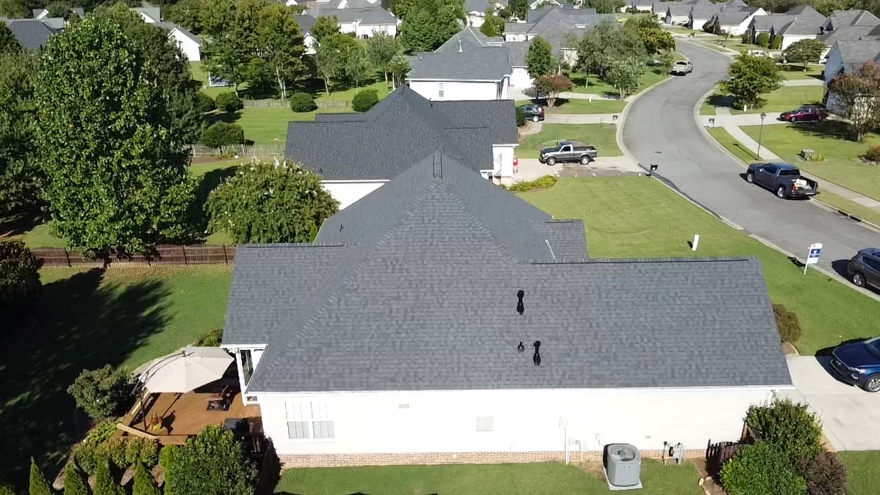 Majestic shingle roof project, aerial view 2