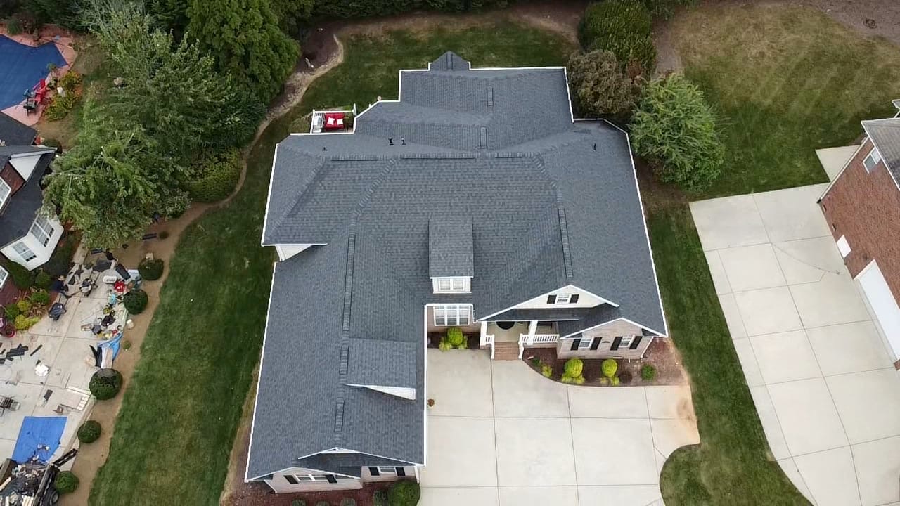 Majestic shingle roof project, aerial view 5