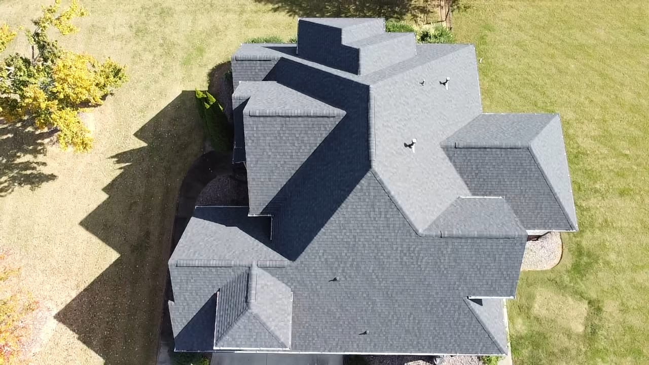 Majestic shingle roof project, aerial view 7