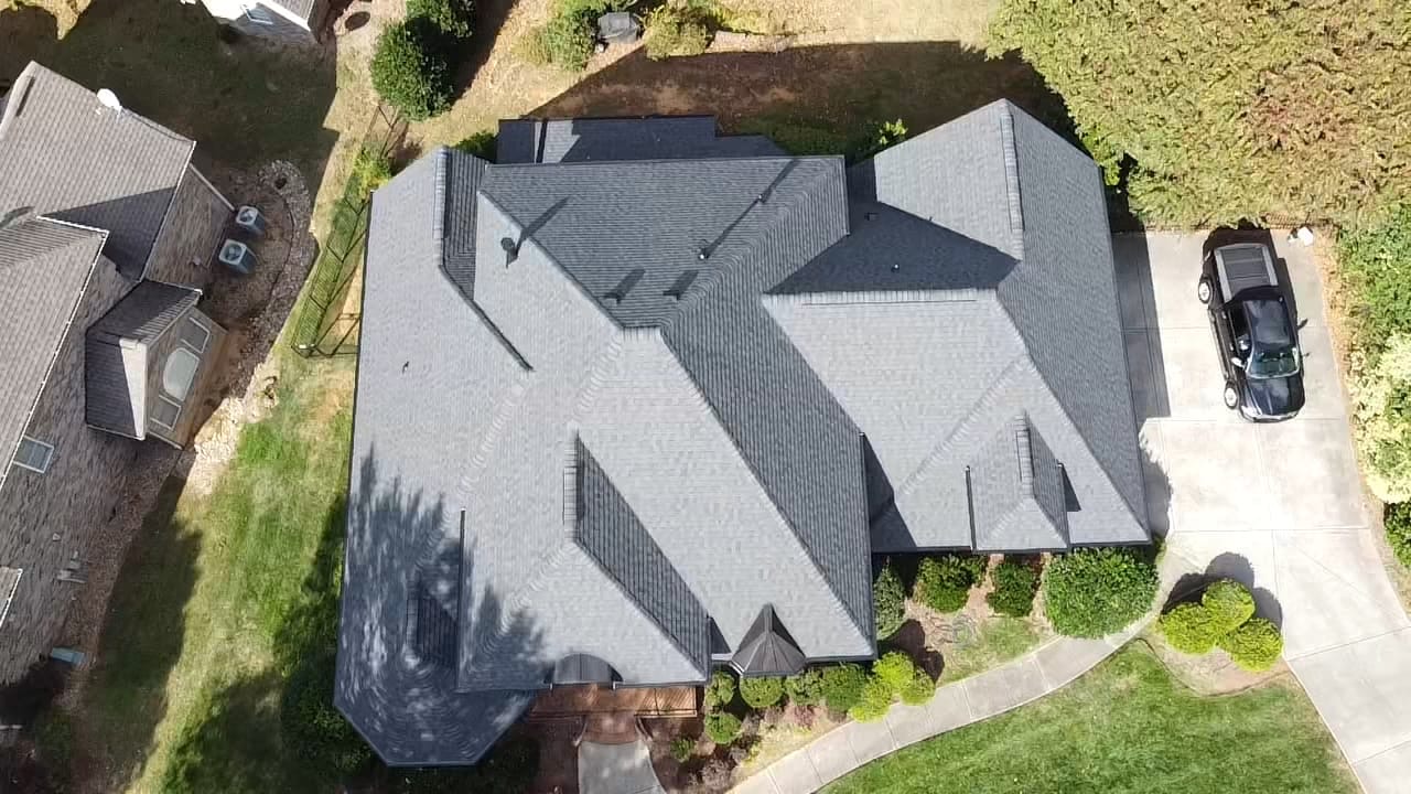 Majestic shingle roof project, aerial view 10