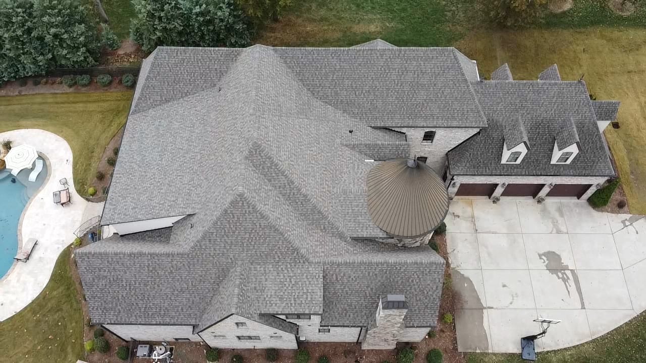 Majestic shingle roof project, aerial view 14