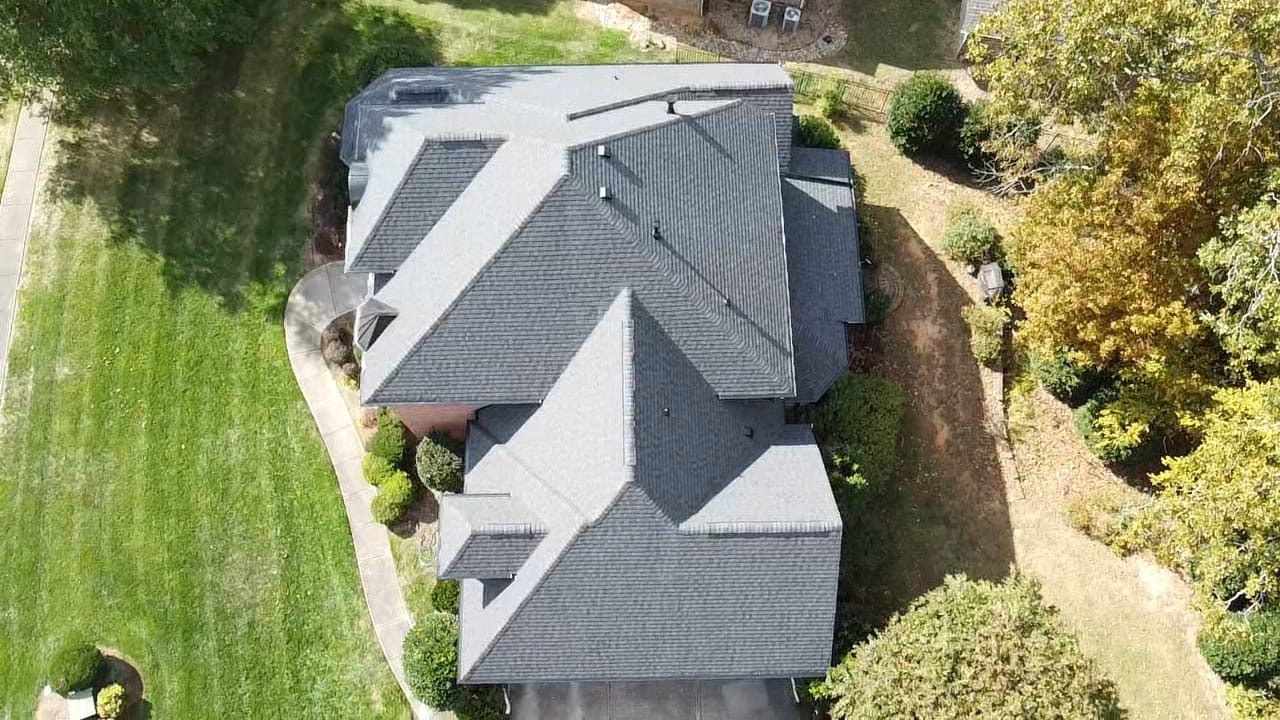 Majestic shingle roof project, aerial view 16
